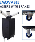Heavy Duty Mobile Spot Cooler Packing 15400 Btu Capacity with removable casters for easy mobility and stable airflow.