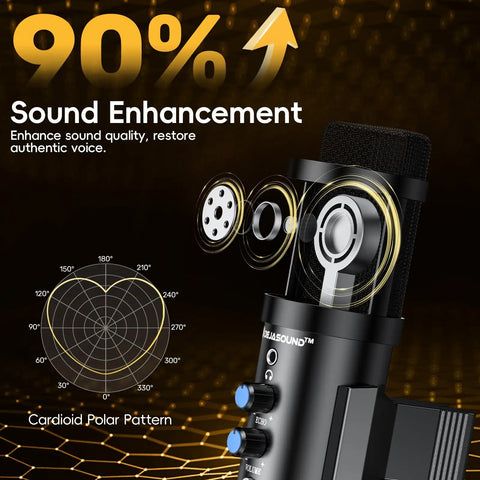 Upgraded USB Studio Condenser Microphone With Isolation Shield And Pop Filter For Podcasters, Singers, And Streamers showcase