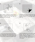 Instructions on applying White Marble Peel And Stick Wallpaper Removable Vinyl Covering For Countertops Backsplash with grid pattern