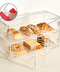 Set Of 16 Clear Self Adhesive Plastic Hinges 35x25mm used on transparent display box with pastries inside