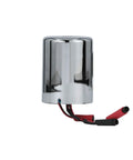 PTR6200-L-1.28 Sensor Cap for EcoVantage ZTR, chrome metal build with wiring, for 1.28 GPF flush valve, side view.