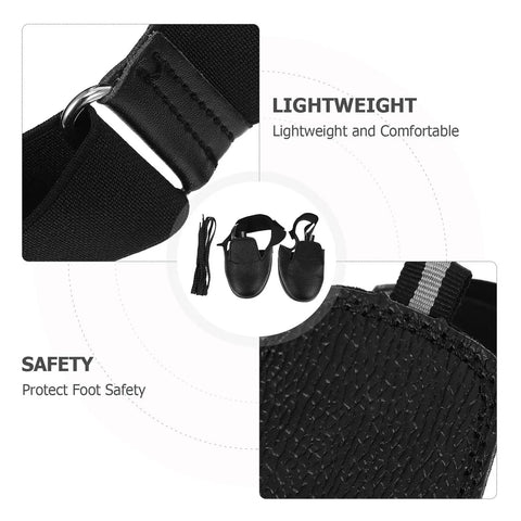Heavy Duty Steel Toe Shoe Covers With Adjustable Strap Safety Overshoes For Work showing adjustable strap and breathable fabric.
