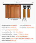 Bypass Sliding Door Hardware Kit With 6 Ft Aluminum Dual Track System, wood doors, 36 in wide, for closet use, shown installed