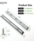 Six Pairs 16 Inch Soft Close Drawer Slides Beefy Quiet Glide Heavy Duty Full Extension Ball Bearing Self Closing Rails for Cabinets