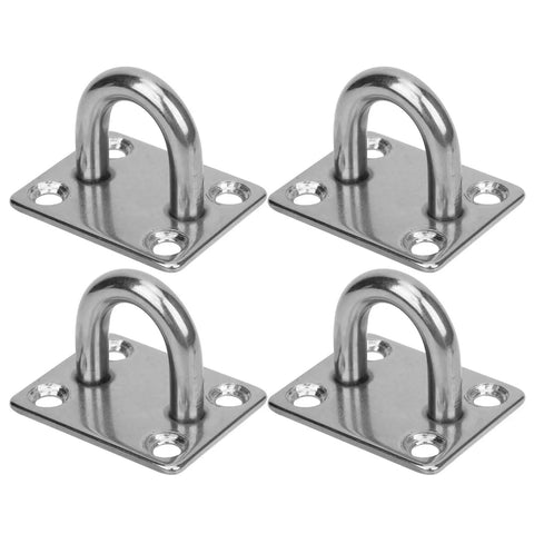 Bulletproof M8 Stainless Steel Pad Eye Plate With 4 Hole Design, durable mounting brackets for hanging heavy gear.