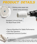 Drill with buffing wheel featuring Six Piece Drill Buffing Wheel Kit With Multi Spec Aluminum Polishing Wheels And Pads