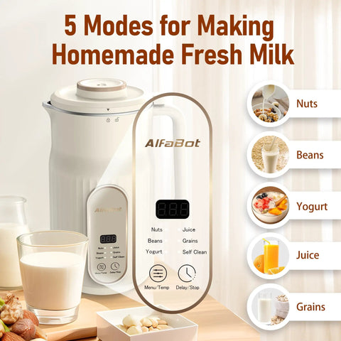 Automatic Nut Milk Maker For Homemade Almond Milk And Plant Based Milks Like Oat And Soy Yogurt With 5 Modes No Fuss 35 Oz Large Capacity Delayed Start Self Cleaning System