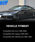 Honda Civic Integra Del Sol B Series car displaying vehicle fitment for Billet Short Shifter Box For Honda Civic Integra Del Sol B Series Cars Fits B16 B18