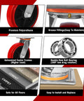 8 By 2 Inch Heavy Duty Polyurethane Caster Wheels Set Of 4 Industrial Rolling Casters showing premium materials and features.