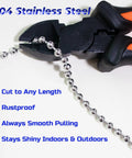 Cutting 60 Ft Ball Bead Chain Size 10 In 304 Stainless Steel Heavy Duty Bead Chain With 20 Connectors for rust-free indoor and outdoor use