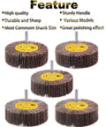 One Quarter Inch Abrasive Flap Wheel Sander Set With 80 Grit Aluminum Oxide Flap Wheels Cylindrical Shape Sanding Wheels
