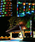 50ft 360 LED Rope Lights Outdoor Multicolor Waterproof Connectable Flexible Tube Lights With 8 Modes illuminating trees and gazebo