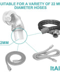 Replacement Swivel Elbow Connector For CPAP Hoses Fits F20 F30 Style Machines Quiet Vent Diffuser Keeps Sleep Peaceful Durable Elbow Adapter For Smooth Airflow No Fuss Install Replace Every 3 Months ItAll Supplies. 22mm CPAP swivel elbow connector with hose examples