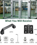 Built Tough 3030 Aluminum Extrusion Door Hardware Kit Featuring Two Heavy Duty Alloy Handles And Four Reliable Zinc Hinges With Full Fastener Set For No Sweat Weekend Builds showing components including handles and hinges.