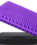 Ultra Comfy Gel Seat Cushion With Double Thick Egg Design And Non Slip Cover for office chairs cars wheelchairs and travel shown in purple