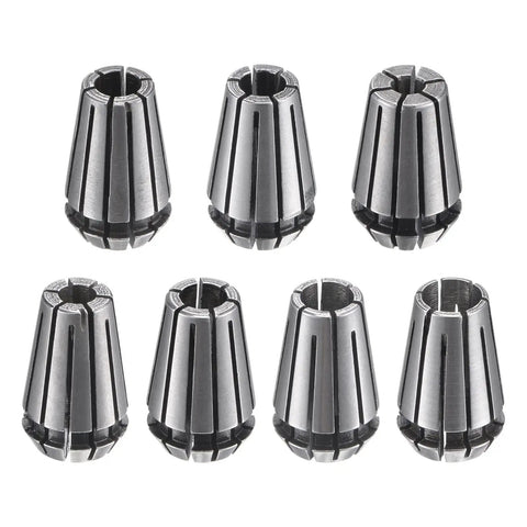 7 Piece ER11 Spring Collet Set 1/16 Inch To 1/4 Inch Chuck For CNC Milling Lathe Machines, High Precision 40Cr Steel Collets
