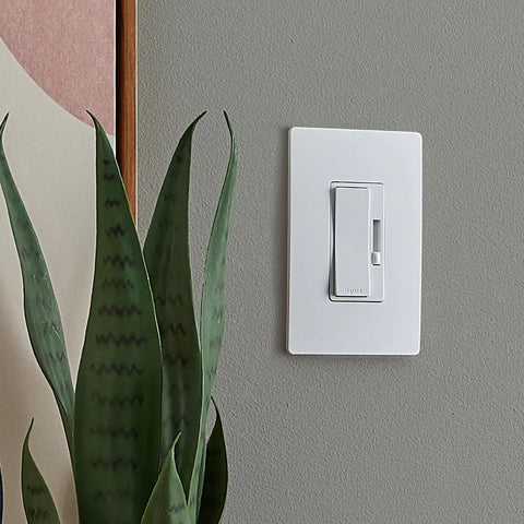 150W LED Dimmer Switch For Dimmable Lights, Single Pole And 3-Way Ready, White Finish on wall