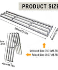 Collapsible Conveyor Roller System For Warehouse Unloading Foldable Unpowered Gravity Belt Table unfolded and folded dimensions