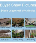 Backyard Outdoor Shade Sail Cover 3x5m Thickened Mesh Awning Cloth Edge Pack For Corner Shading Weatherproof Patio Shelter No Fuss Easy Cut And Splice Garden Rain Moisture Protection used for courtyard, car, rooftop and garden shade