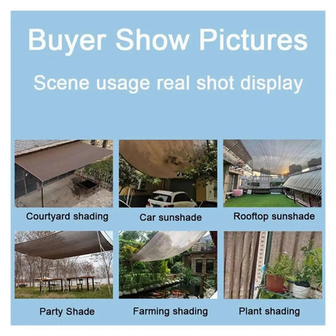 Backyard Outdoor Shade Sail Cover 3x5m Thickened Mesh Awning Cloth Edge Pack For Corner Shading Weatherproof Patio Shelter No Fuss Easy Cut And Splice Garden Rain Moisture Protection used for courtyard, car, rooftop and garden shade