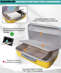 Open Built Like A Tank Hard Carrying Case Snug Fit For Liene Pixcut S1 Color Photo Sticker Printer And Cutting Machine with compartments.