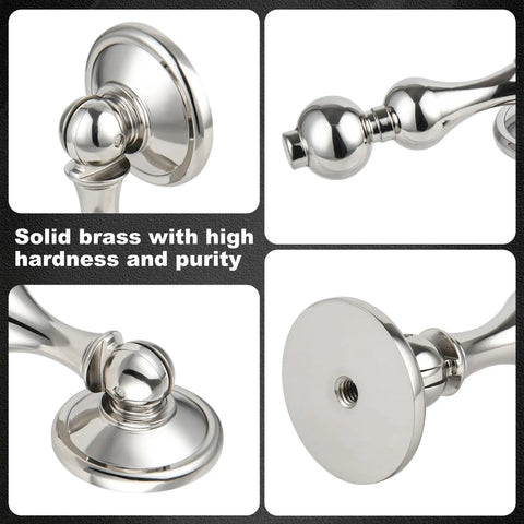 Solid Brass Cabinet Knobs With Polished Nickel Finish 2 Pack detailing design and solid base for dresser drawers and kitchen cabinets