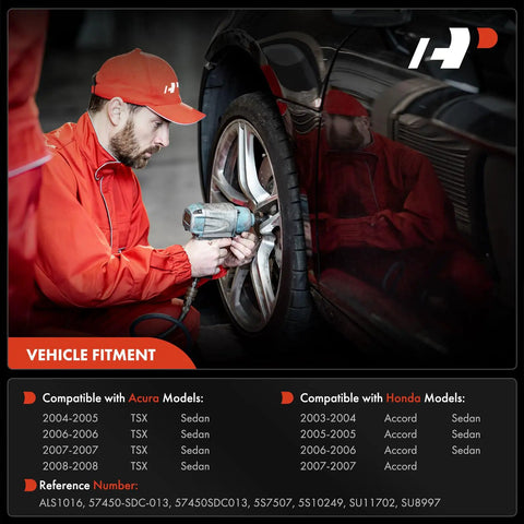 Technician using a power tool on Honda Accord wheel for Direct Replacement Front Right Abs Wheel Speed Sensor Fits Honda Accord 2003 Through 2007 Gas Hybrid Models.