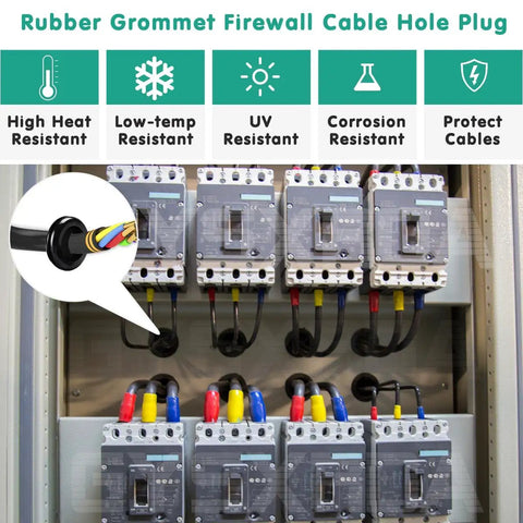 Rubber Grommet Kit 170 Pack Black Assorted 7 Sizes For Cable Holes Electrical Plumbing Automotive Boat And Home Improvement Cord Wire Pipe Organization Weather Resistant Durable Flex For Rugged DIY Projects