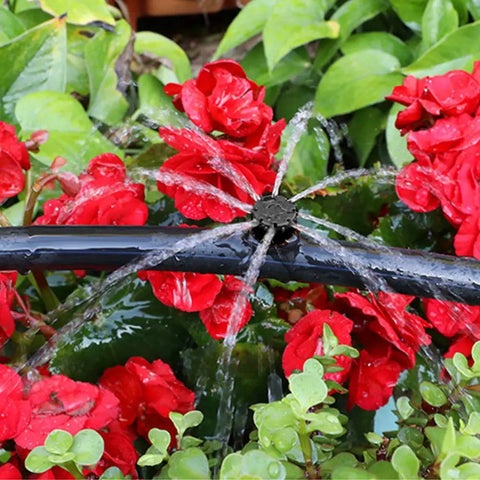 100 Pcs Adjustable Drip Irrigation Emitters Sprinklers For One Quarter Inch Barbed Hose watering flower bed