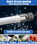 Heavy Duty Integrated Internal And External Pipe Threading Tool Set With 1/2" 3/4" 1" Dies Broken Bolt Extractor And Adhesive Tape for threading PPR and PVC pipes.