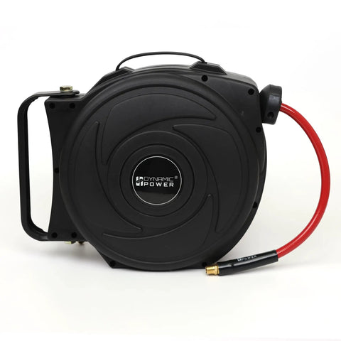 3/8 Inch By 25 Foot PVC Air Hose With 3 Foot Lead In And Auto Retracting Latch System Locks At Your Desired Length
