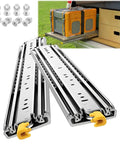 Set of Beefy Heavy Duty Drawer Slides 500lb Capacity With 3 Fold Ball Bearing Rails Full Extension Side Mount 54 Inch Length