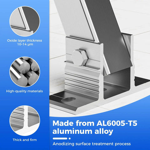 Close-up view of Two Pack Adjustable Tilt Solar Panel Mount Brackets Aluminum Alloy showing material texture and design details.