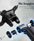 Heavy Duty Single Monitor Arm, Premium Aluminum Desk Mount With Butter Smooth Adjustments components, black plate and adjustable parts.