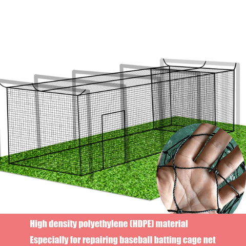 Batting Cage Net Repair Kit 6 By 7 Foot Heavy Duty HDPE 60 Ply With Twine And Zip Ties For Baseball And Softball Backstop Netting Repair.