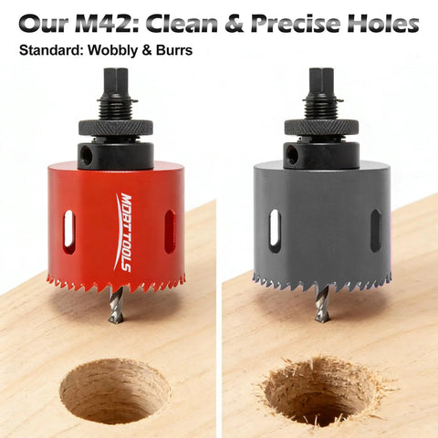 Heavy Duty 16 Piece Cobalt Bi Metal Hole Saw Kit That Rips Right Through Wood Plastic Drywall And Stainless Steel No Wobble Precision for clean precise hole cutting