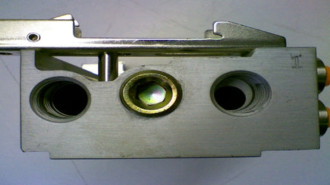 Used Pneumatic Assembly With Fittings And Attached Part Number Manifold For Industrial Pneumatic Systems In Good Condition