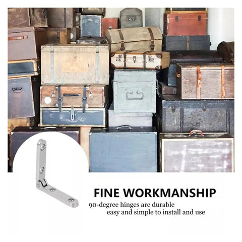 Concealed Hinge Set 10 Pack L Shaped Zinc Alloy Furniture Hinges For Wooden Boxes Jewelry Cases And Cabinets Built Tough Easy Install Smooth Rotation Heavy Duty Wear Resistant Fittings displayed with vintage boxes background