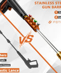 Stainless steel gun barrel of Beast Mode Cleaning Power With 5000 Max PSI Pressure Washer Touchscreen Control And Foam Cannon Eight Spray Levels Four Nozzles Red Heavy Duty Cleaner