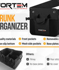 Trunk Organizer With Cooler For SUV And Car, Collapsible Multi Compartment Storage Box With Non Slip Bottom and Straps