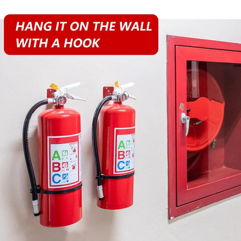 Badass Durability Iron Fire Extinguisher Brackets 2 Pack Wall Mount Holders Rust Resistant Build keeps fire extinguishers securely mounted.