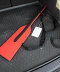 Pro Grade Paddle Bag For Boats With Quick Rapid Evaporation Tech Keeps Paddles Dry, red neoprene bag in a car trunk
