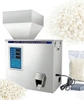 Rock Solid Automatic Granular Filling Machine With Stomp Pedal And Infrared Sensor Smooth Digital Weigher for packaging white grains.