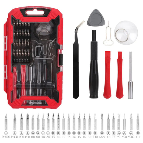 Precision Screwdriver Set 32-Piece Electronics Repair Tool Kit For Laptops, Smartphones, Eyeglasses, And Watches With Magnetic Tip Red