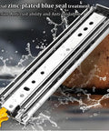 Beefy Heavy Duty Drawer Slides 500lb Capacity With 3 Fold Ball Bearing Rails Full Extension Side Mount 54 Inch Length Built For Hardcore Industrial And Home Use Smooth Glide Action in water splash