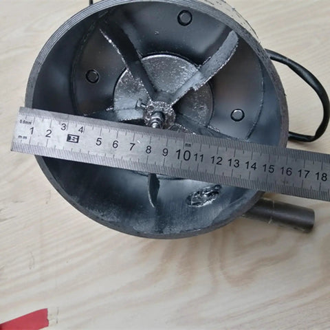 Micro Hydro Generator 200W Portable Water Turbine Power For Home And Outdoor Adventures, inner view with metal ruler for scale
