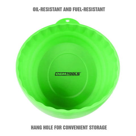 Six Inch Magnetic Nut Cup Bowl Holds Nuts, Bolts And Small Parts On Any Ferrous Metal Surface, Green Coated Magnet Secures To Walls