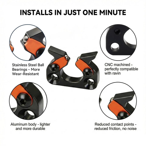 Aluminum Arrow Rest for Ravin Crossbows, Rifle-Grade Precision and Stability, Smooth Stainless Ball Bearing System Cuts Friction