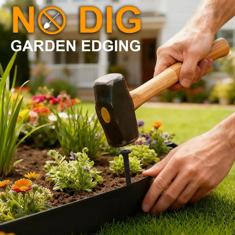 Installing Durable 60 Foot Landscape Edging Kit With 60 Stakes 2 Inch Tall Border For Lawn And Flower Beds Quick No Dig Install