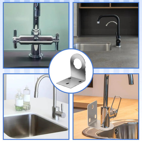 Two Pack Stainless Steel Water Filter Housing Brackets For Wall Mount Durable Corrosion Resistant Faucet Brackets installation